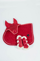 Kentucky Ochraniacze Bamboo Vegan Sheepskin Tendon Boots Elastic Velvet na przednie nogi - czerwone