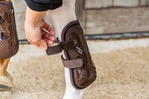 Kentucky ochraniacze Tendon Boots Bamboo Velcro - brązowe