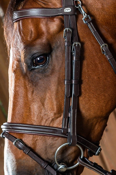 Paski policzkowe Dy'on Working z kremowym przeszyciem