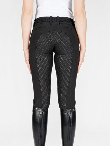Bryczesy Equiline modelujące sylwetkę X-Shape z pełnym lejem X-Grip - czarne