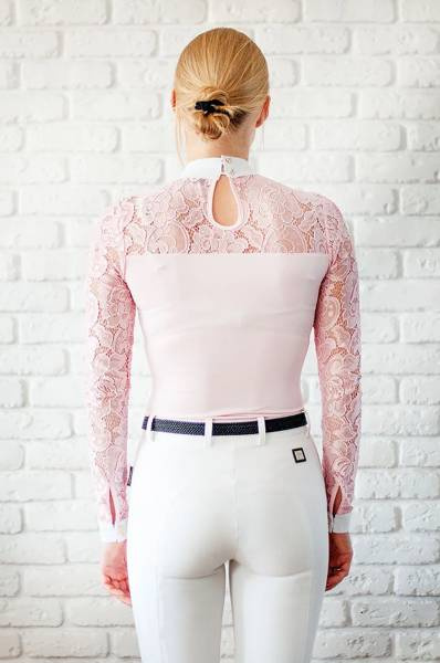 Koszula konkursowa Fleur de Lys Equestrian Cristall - różowa