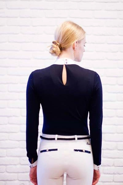 Koszula konkursowa Fleur de Lys Equestrian Holly - granatowa