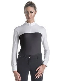 Koszula konkursowa z długim rękawem Ego7 Lace Mesh ML - czarno-biała