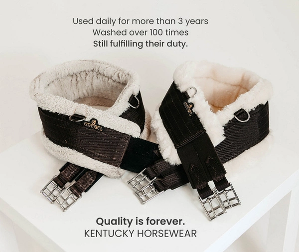 Kentucky popręg z futrem - brązowy