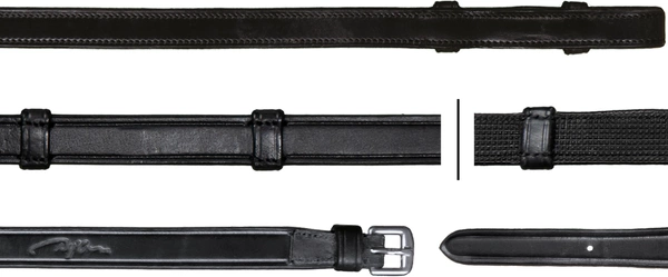 Parciane wodze 5/8" Dy'on Dressage z 7 stoperami - czarne