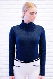 Koszulka treningowa Fleur de Lys Equestrian Bluebell - niebieski melanż