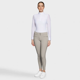 Damskie bryczesy Samshield Clara Premium z pełnym lejem i wysokim stanem - beżowe