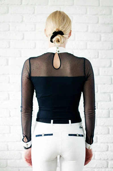 Koszula konkursowa Fleur de Lys Equestrian Cindy - granatowa