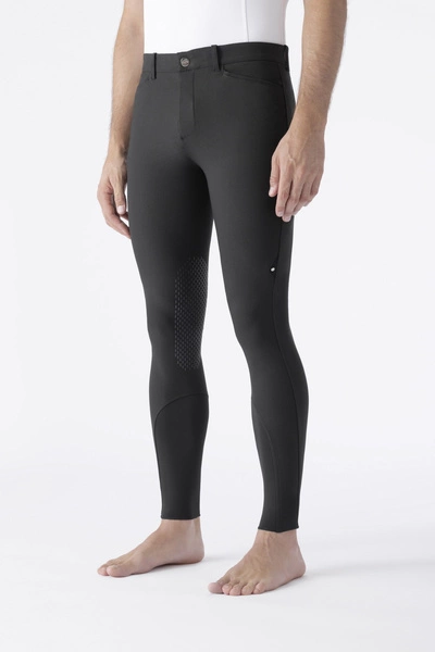 Męskie bryczesy Equiline Willow lej kolanowy X-Grip - czarne
