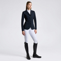 Damski frak Cavalleria Toscana Revo Perforated Light Tech Knit Zip Riding GGD040 - granatowy