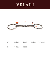 Velari wędzidło Snaffle Double Jointed Loose Ring Sweet Iron 16 mm