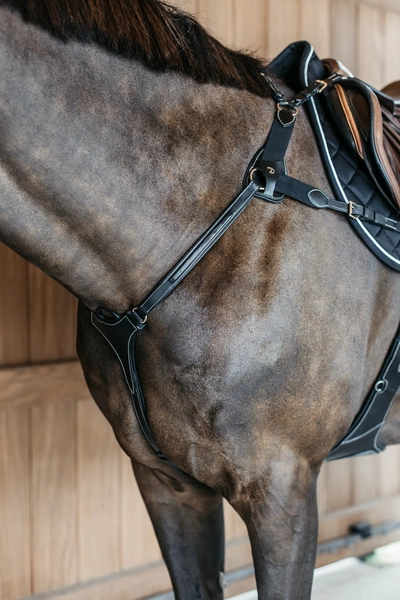 5-punktowy skórzany napierśnik Dy'on D Collection - czarny