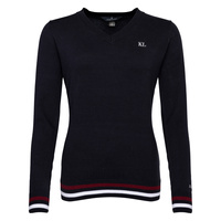 DamskI sweterek Kingsland Classic Knitted V-Neck - granatowy