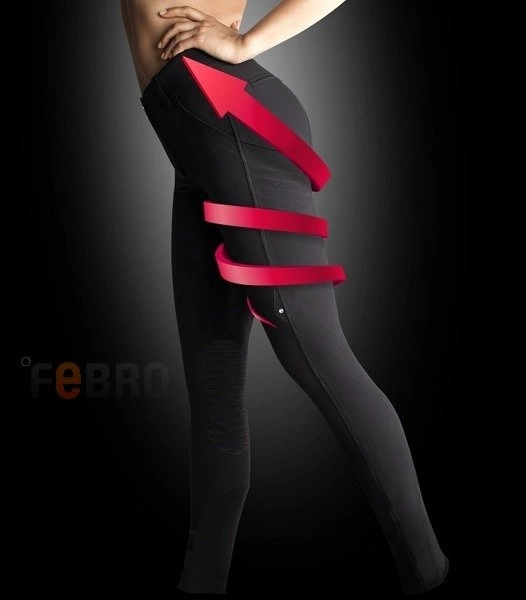 Bryczesy Equiline modelujące sylwetkę X-Shape z pełnym lejem X-Grip - czarne