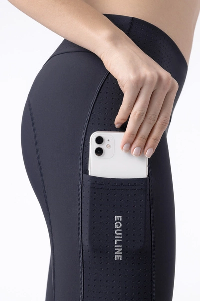 Legginsy z wysokim stanem i pełnym lejem Equiline Engaref - granatowe