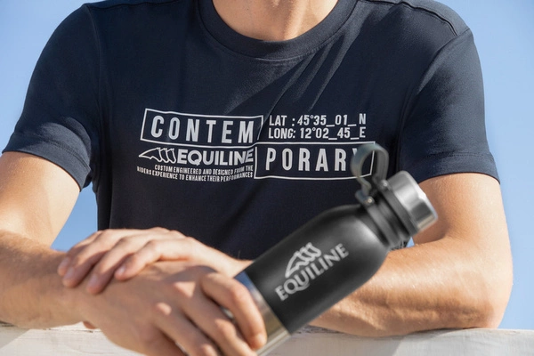 Męska koszulka Equiline Canutec - granatowa