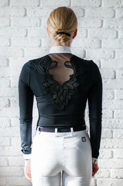 Koszula konkursowa Fleur de Lys Equestrian Edelweiss - czarna