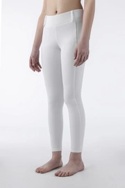 Dziecięce legginsy z wysokim stanem Equiline Cerk - białe