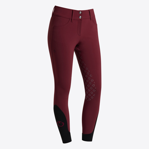 Bryczesy American Full Grip z wysokim stanem Cavalleria Toscana - bordowe