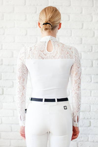 Koszula konkursowa Fleur de Lys Equestrian Cristall - biała