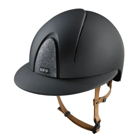 Kask KEP Smart NOVA POLO Textile Star Silver - czarny z brązowymi paskami