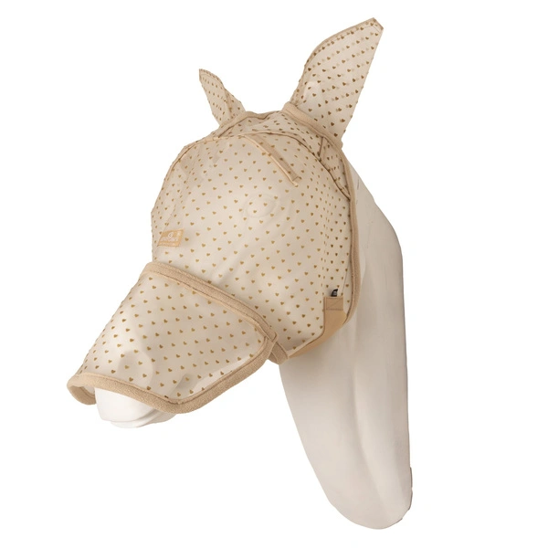Kentucky Fly Mask Heart - maska na owady - beżowa