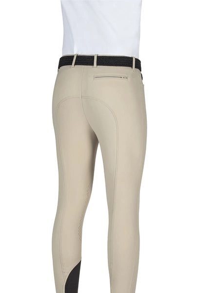 Męskie bryczesy Equiline Grantk lej kolanowy X-Grip - beżowe