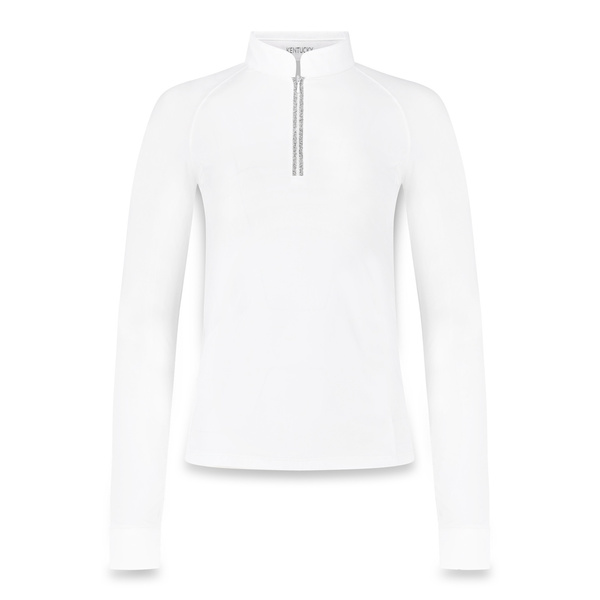 Damska koszula konkursowa z długim rękawem Kentucky Classic with Glitter Zipper - biała