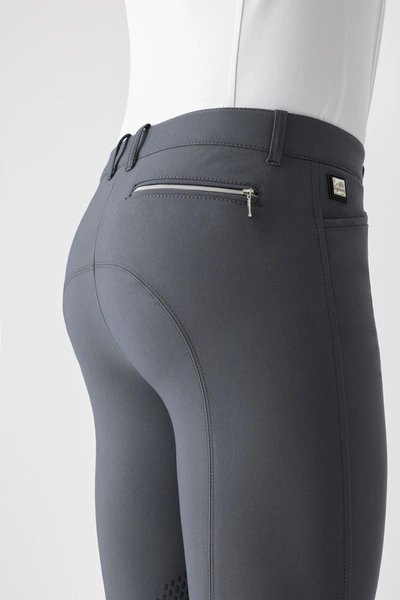 Męskie bryczesy Equiline Willow lej kolanowy X-Grip - szare