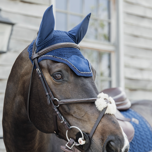 Kentucky nauszniki Velvet Pearls - granatowe
