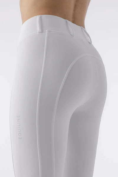 Legginsy z wysokim stanem i lejem kolanowym Equiline Carbek - białe