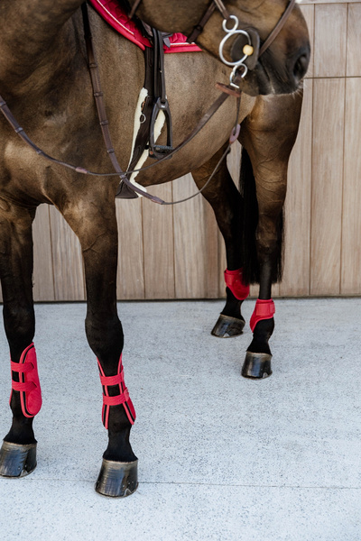 Kentucky Ochraniacze Young Horse Fetlock Velvet na zadnie nogi - czerwone