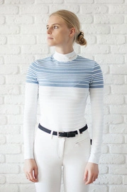 Koszula konkursowa Fleur de Lys Equestrian Scilla - biel / błękit