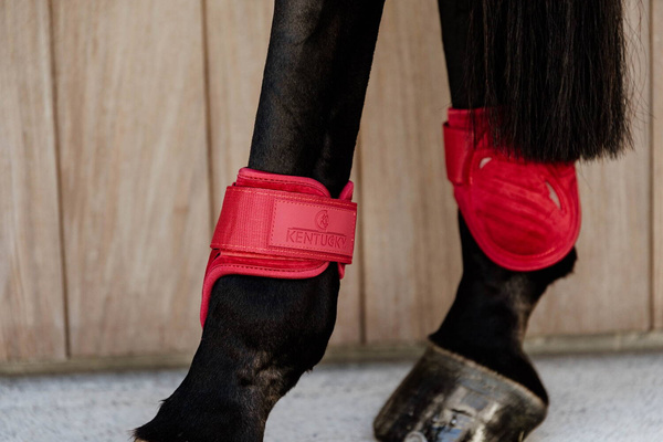 Kentucky Ochraniacze Young Horse Fetlock Velvet na zadnie nogi - czerwone