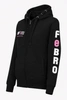 Bluza #FebroTeam z haftem na rękawie - czarna z różowymi detalami