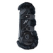 Kentucky Bamboo Vegan Sheepskin Tendon Boots Elastic na przednie nogi - czarne z czarnym futerkiem