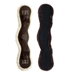 Kentucky anatomiczny ujeżdżeniowy popręg z futrem - brązowy