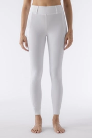 Legginsy z wysokim stanem i lejem kolanowym Equiline Carbek - białe