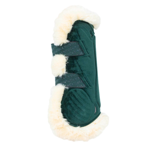 Kentucky Ochraniacze Bamboo Vegan Sheepskin Tendon Boots Elastic Velvet na przednie nogi - ciemna zieleń