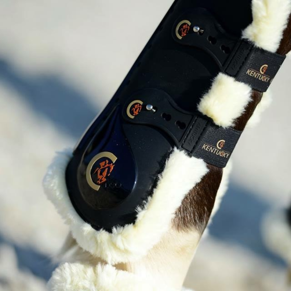 Kentucky ochraniacze Sheepskin Tendon Elastic - czarne