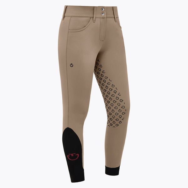Bryczesy American Full Grip z wysokim stanem Cavalleria Toscana - ciemny beż