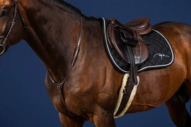 Skórzany napierśnik Dy'on Yoke US Jumping - brązowy