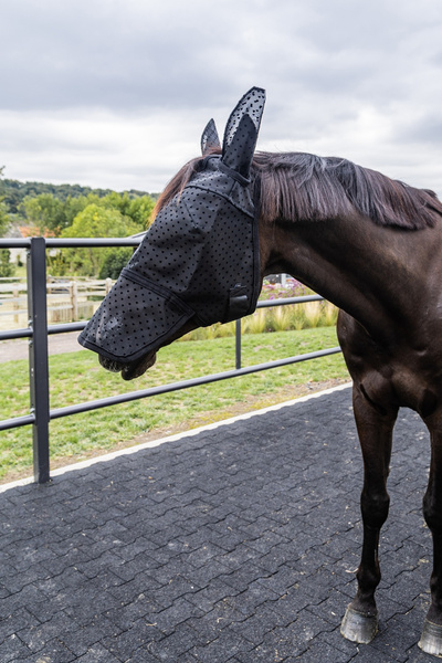  Kentucky Fly Mask Heart - maska na owady - czarna