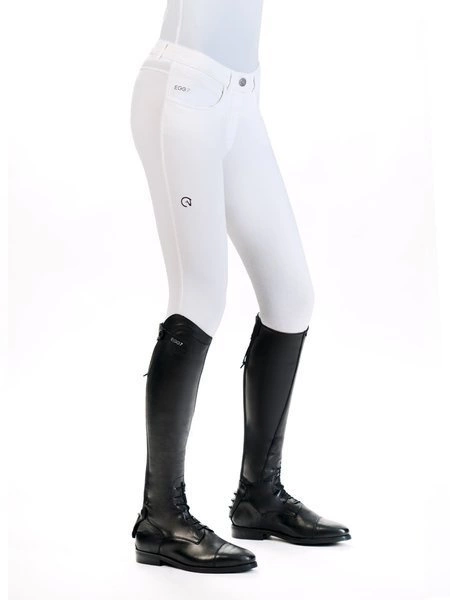 Damskie bryczesy Ego7 VB z kolanowym lejem - białe