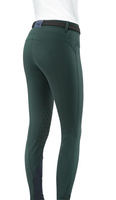 Damskie bryczesy Eqode by Equiline Delma z lejem kolanowym Q-Grip - ciemna zieleń