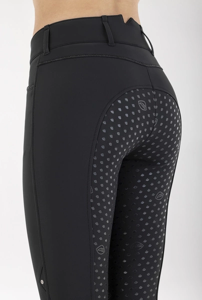 Ocieplane thermobryczesy Equiline Adellek G z wysokim stanem i pełnym lejem X-Grip - czarne