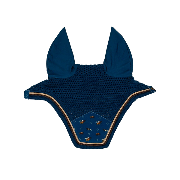 Nauszniki Kentucky Wellington Velvet Horse Printing- granatowe