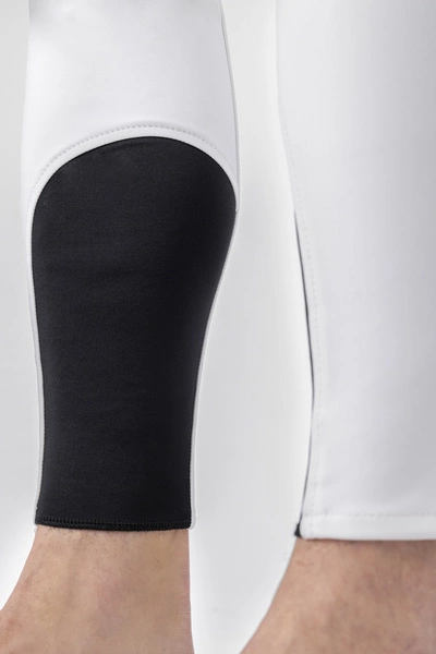 Męskie bryczesy Equiline Bartek z lejem kolanowym BX-TECH - białe