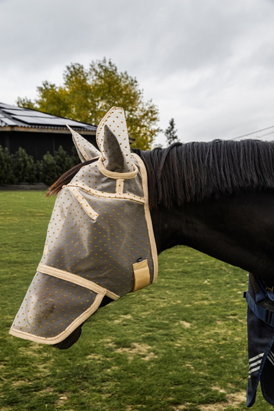  Kentucky Fly Mask Heart - maska na owady - beżowa