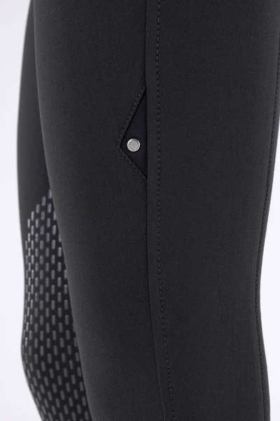 Damskie bryczesy Equiline Ash z kolanowym lejem X-Grip - czarne